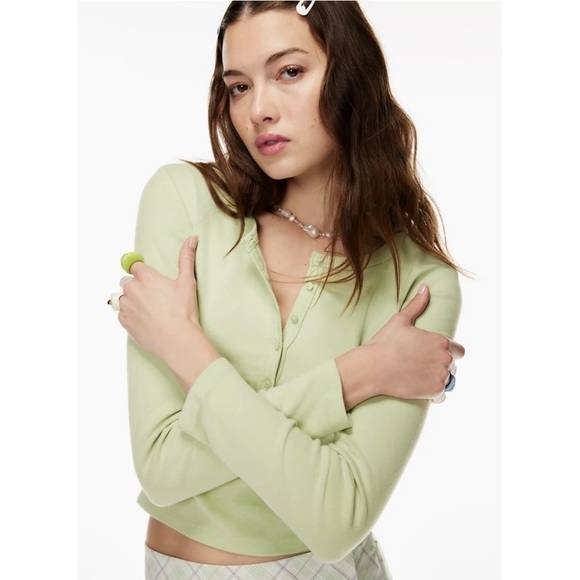 Aritzia | Sunday Best Drew Long Sleeve Top Sagebrush Green Size Small NWT - Picture 1 of 8